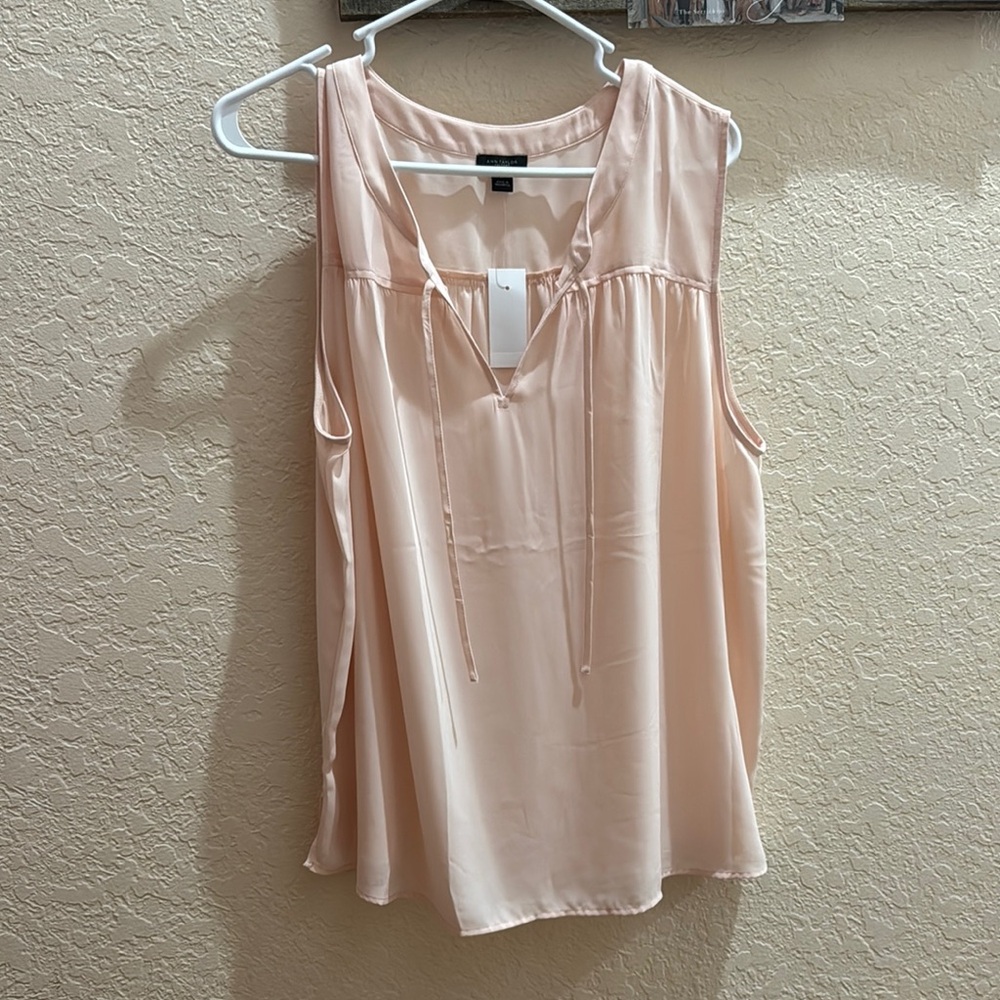 Ann Taylor Pink Relaxed Tie Front Blouse